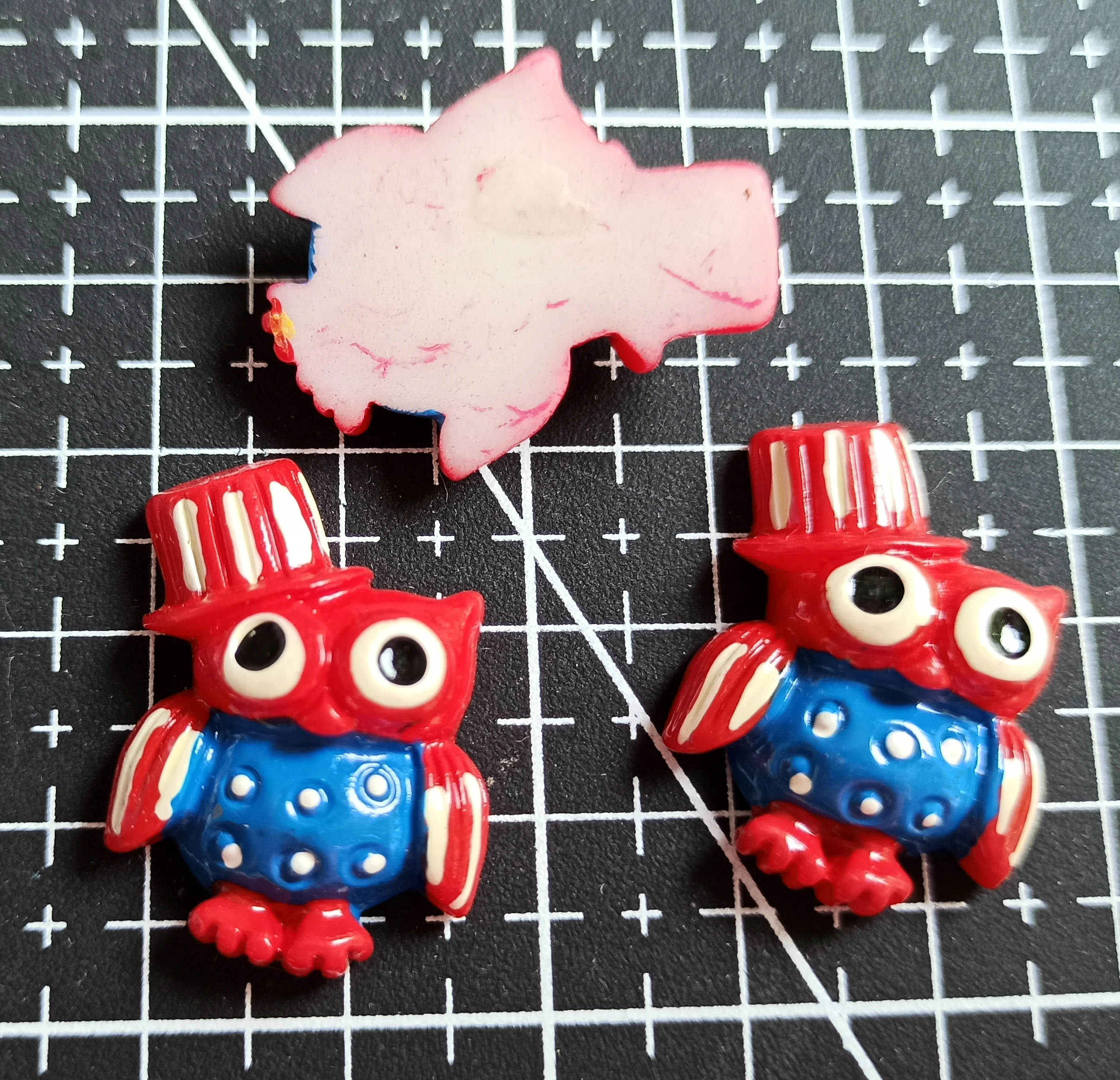 1 шт./лот резиновая плоская задняя черная красная шляпа Сова 26 мм украшение для