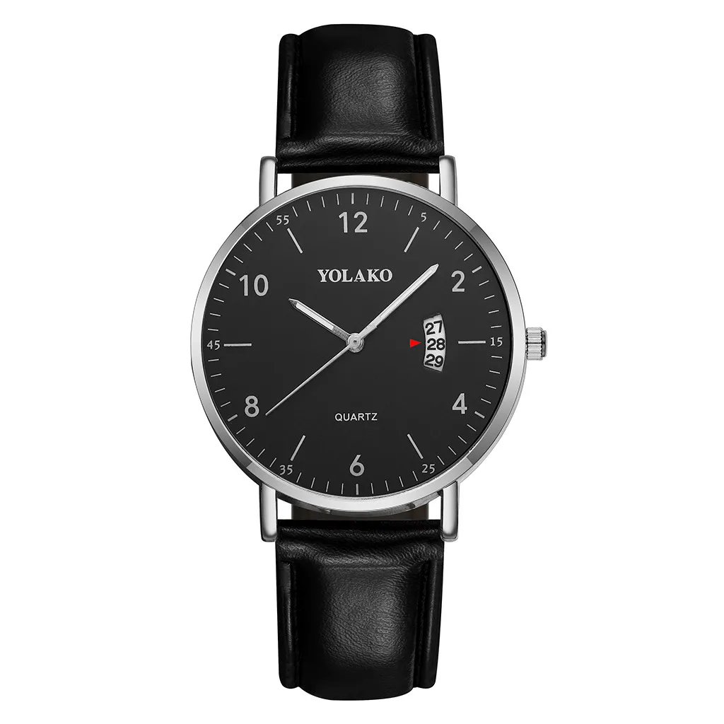 Reloj hombre, мужские часы, модные, бизнес стиль, Простой циферблат, ремешок, календарь, мужские кварцевые часы, мужские часы, erkek kol saati