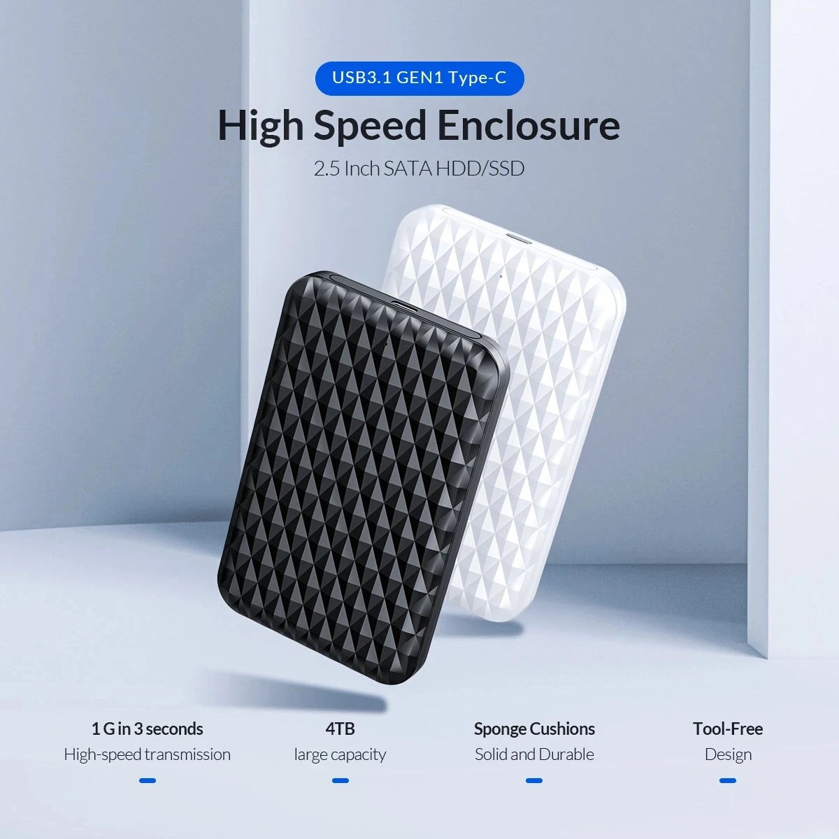 

ORICO external hard drive 2521 mobile hard disk enclosure 2.5 inch interface SATA serial port external ssd hard drive enclosure