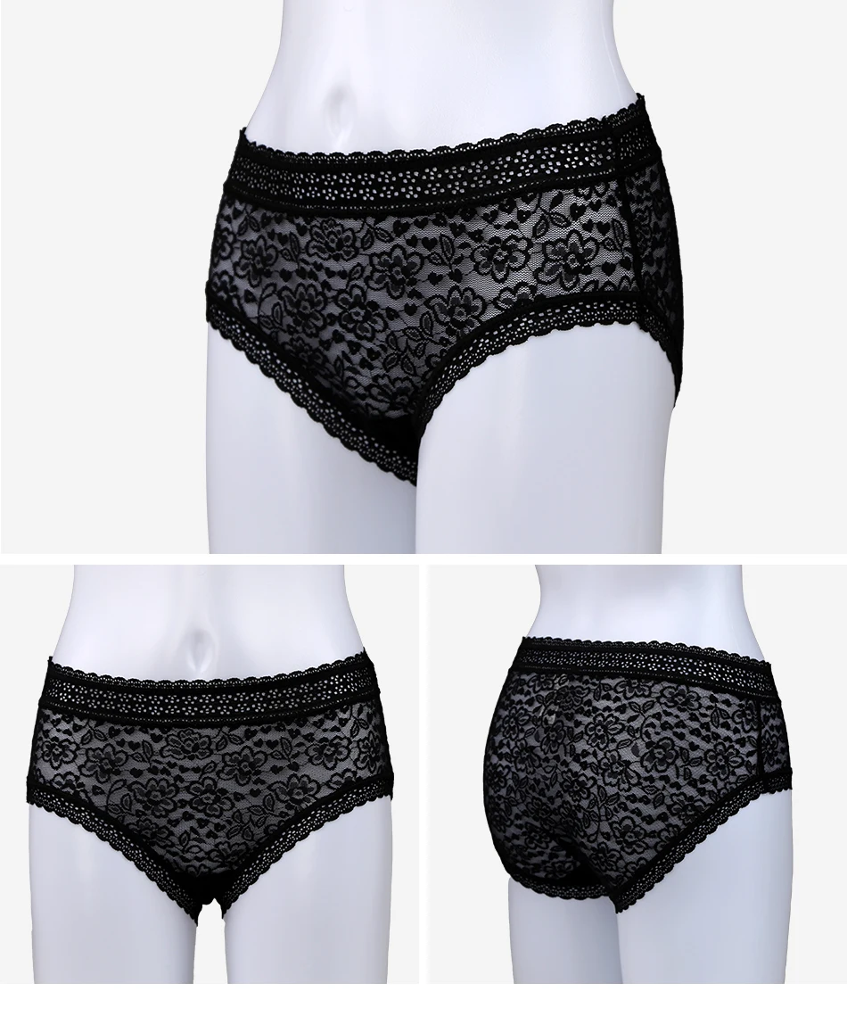 

Sexy Hollow lace Panties Women Summer Thin Translucent Briefs Fashion Cozy Soft Cotton Panties Hi-cut Midi Intimates Underwear