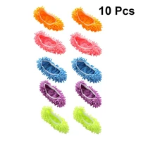 10pcs chenille dust mop slippers foot socks mop caps multi function floor cleaning lazy shoe covers dust hair cleaner