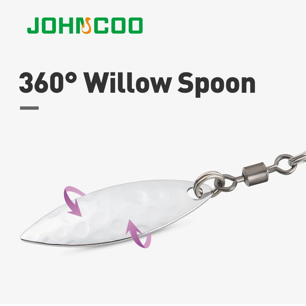 JOHNCOO 4 шт. 2 г 3 5g 7 9 крючок для кривошипа металлическая ложка блестки добавление