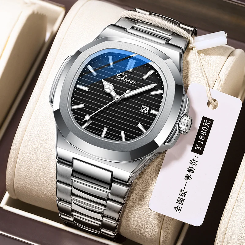 Часы наручные мужские кварцевые из нержавеющей стали модные классические