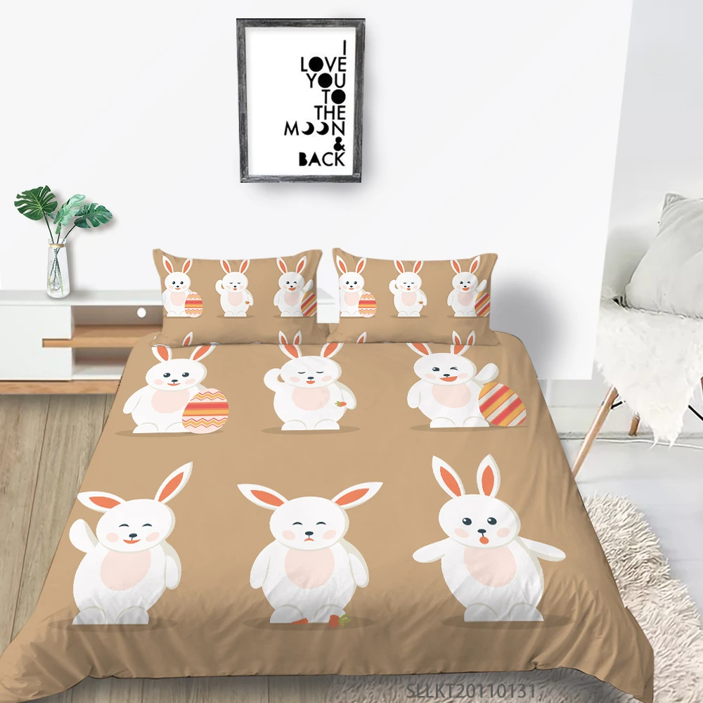 

Sunshine Hotsale Bedding Set King Size Duvet Cover Cartoon Animal Printing Modern Bed Set Super Soft Comfortable Bedroom Decor
