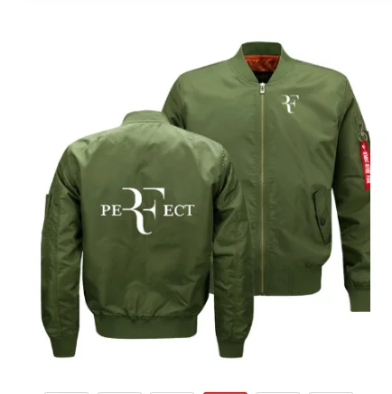

2020 Mens Flying jacket Wintter Warm Slim Fiy Pilot jacket men RF Roger Federer Print Sweatshirt Hip Hop Harajuku Men jacket