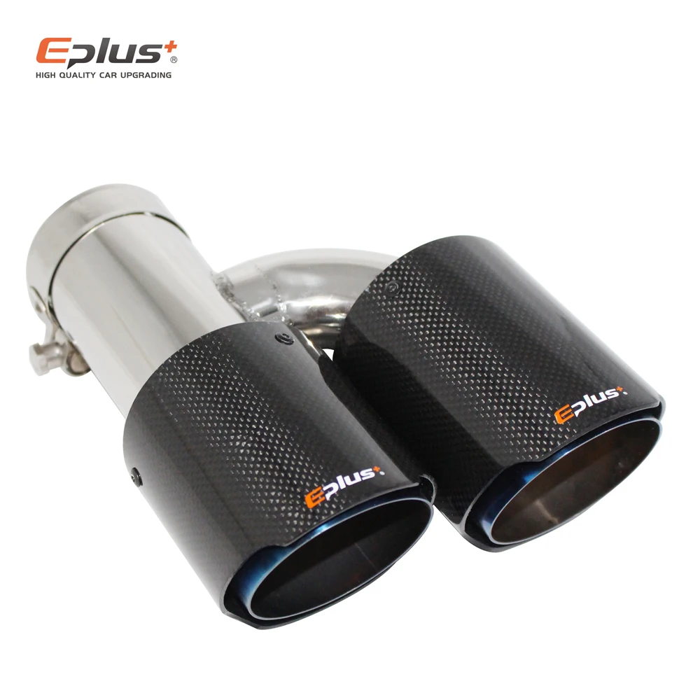 EPLUS автомобильный глянцевый глушитель из углеродного волокна наконечник h