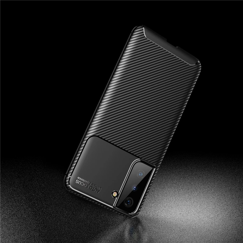 For Samsung Galaxy S21 Case Cover Soft Silicone Shockproof Bumper Matte Carbon Fiber Phone Back Case Cover For Samsung S21 5G