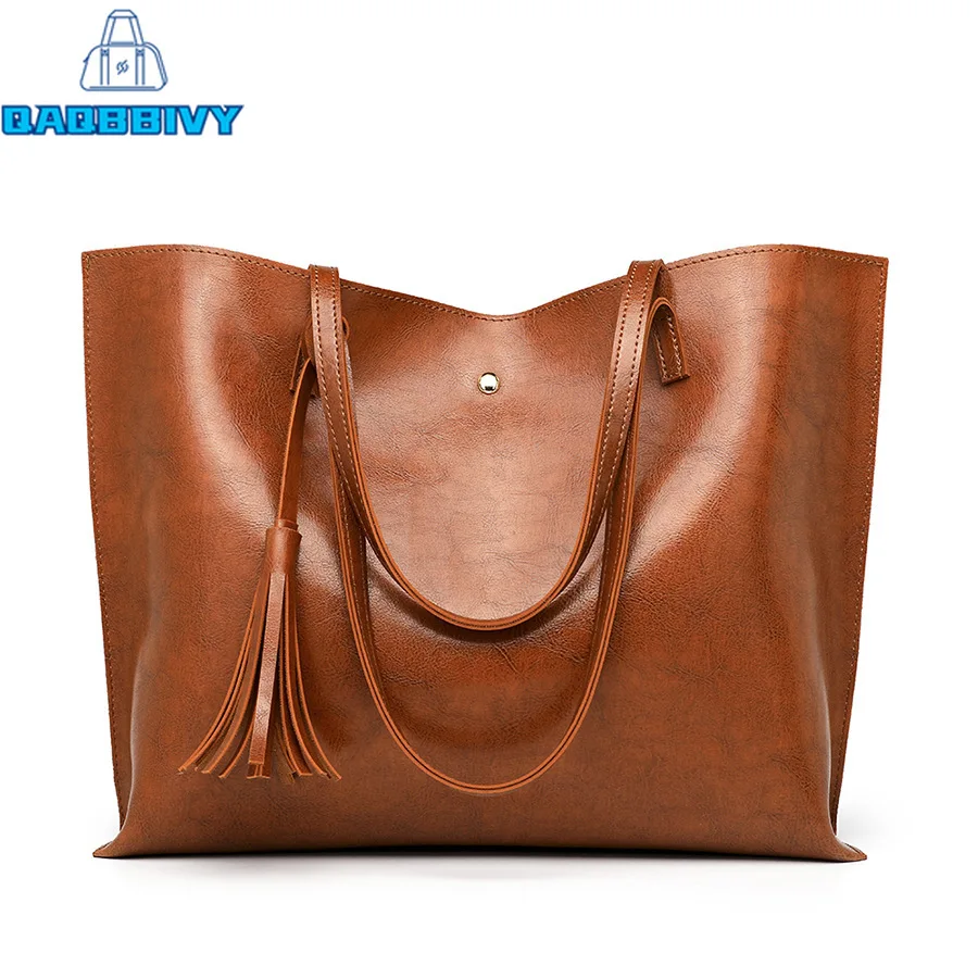 

New 2021 Vintage Women Handbags Brand Luxury Solid Large Capacity Leather Handbag Travel Bags Ladies Shoulder Tote Messenger Bag