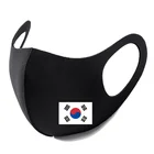 Дыхательная маска с флагом Южной Кореи, моющаяся маска с ушными петлями для лица, для езды на велосипеде, Пылезащитная Экологичная маска для рта, модная черная маска