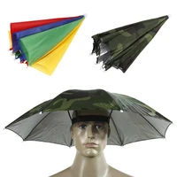 2021 portable rain umbrella hat foldable outdoor sun shade rainproof camping fishing headwear cap beach head hats hiking hunting