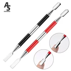 2 шт. толкатель для кутикулы ногтей двусторонние толкатели для ногтей Шпатель скребок для ногтей профессиональные инструменты для педикюра из нержавеющей стали