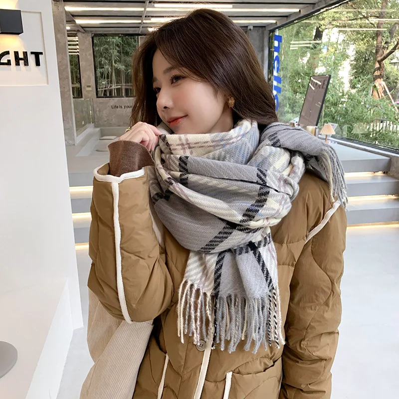 Новая женская длинная шаль из искусственной пашмины пончо Женское зимнее