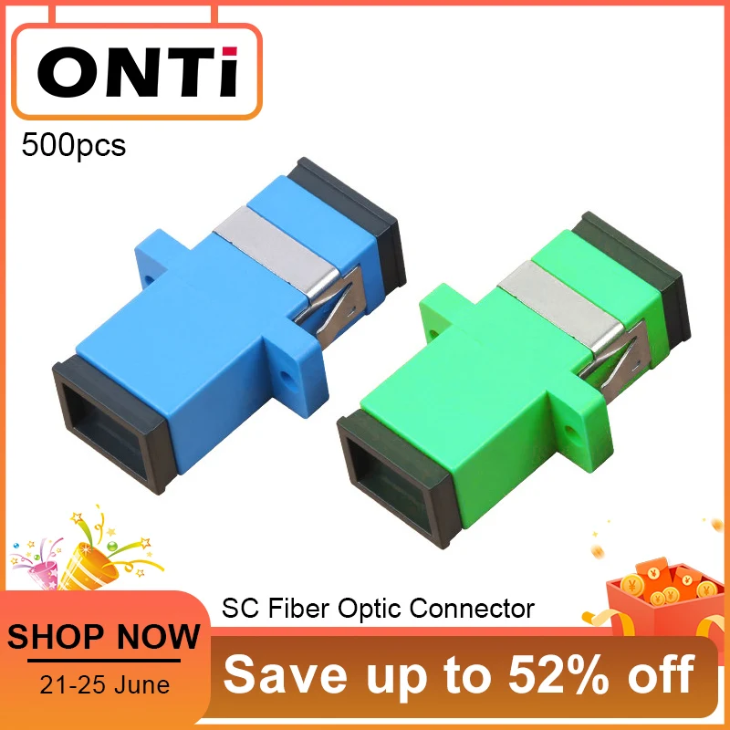 ONTi 500 шт. волоконно оптический соединитель Адаптер SC/UPC SM фланец Одномодовый