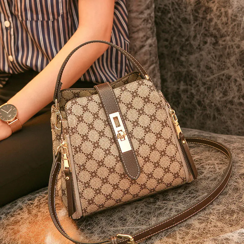 

High Quality Vintage Printing Single Shoulder Bags Luxury Brand Handbags Genuine Leather Purses and Handbags Channels Handbags