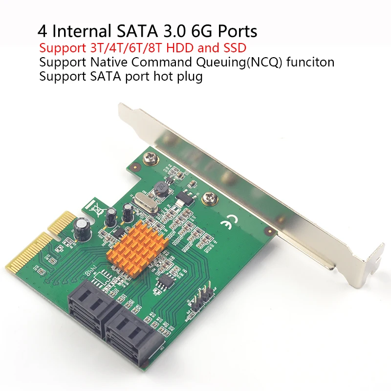 Адаптер PCIe SATA на 4 порта 3 адаптер расширения RAID Card разъем SATA3 x4 PCI express конвертер
