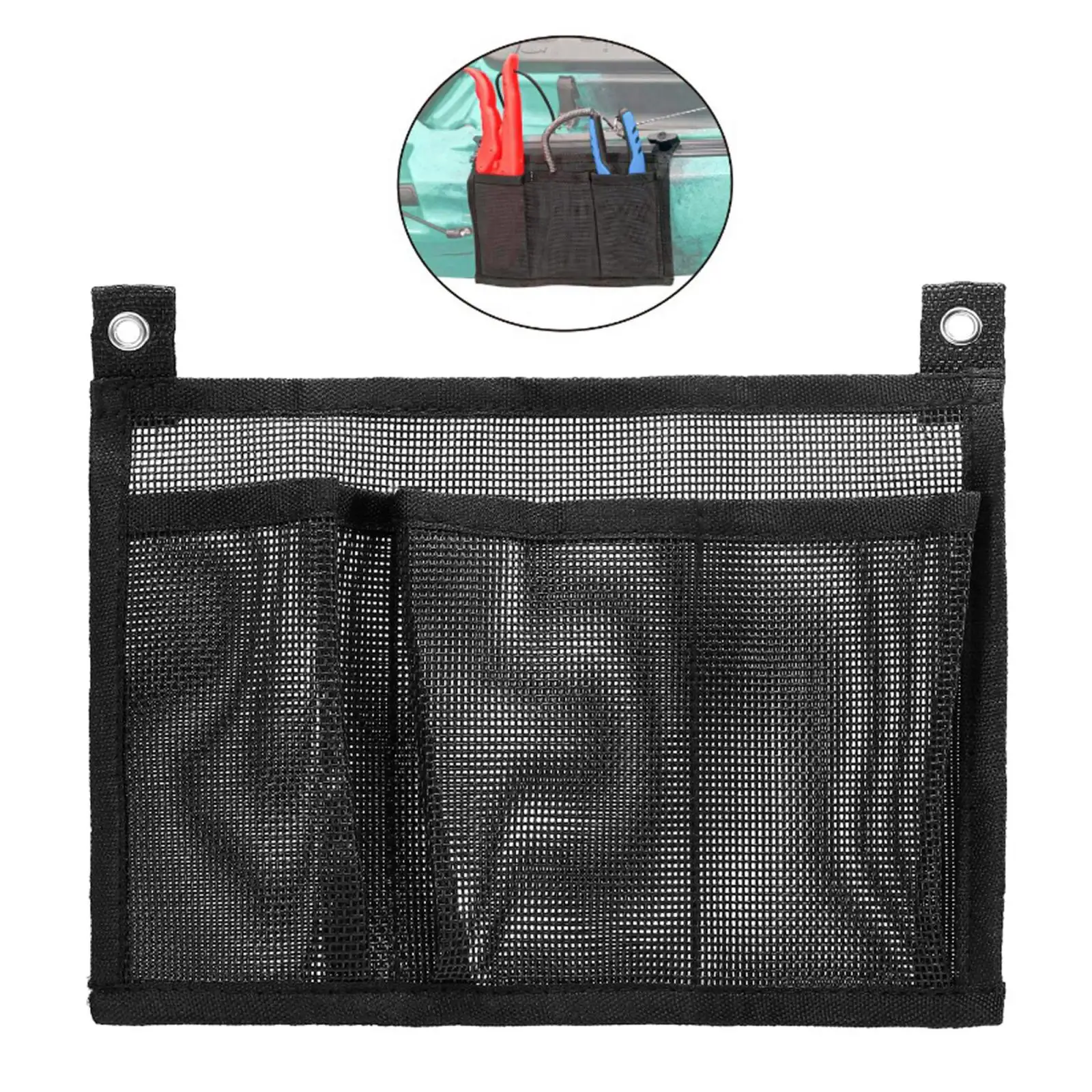 

24x17cm Solid Kayak Canoe Mesh Storage Pouch Fishing Boat Canoe Tackle Box Holder Bag Organizer Accessory