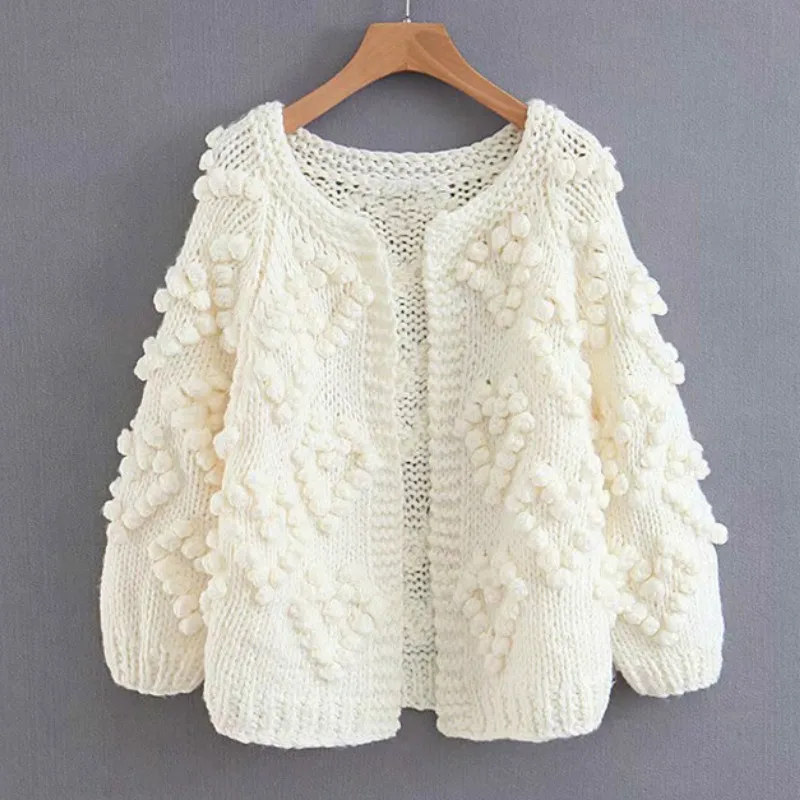 Новинка 2022 Семейные одинаковые свитера ручной работы для мамы и дочки Кардиган