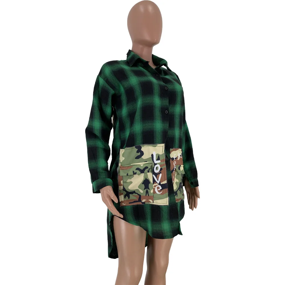 Adogirl 2020 весенние повседневные женские рубашки с клетчатым принтом длинным