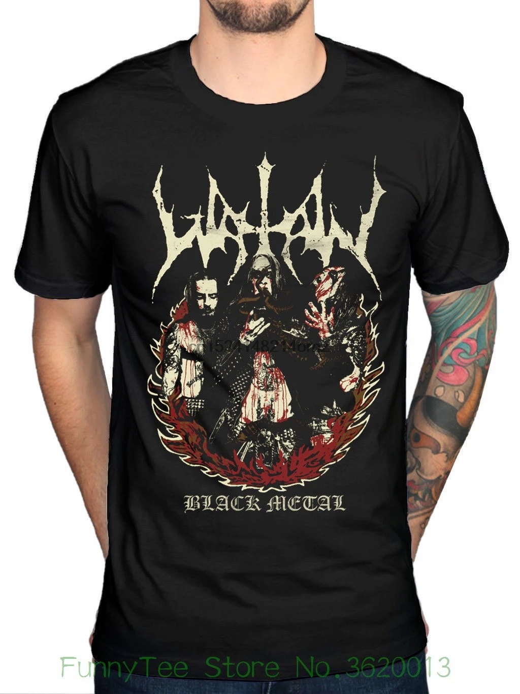 

Official Watain Lawless Fire New Men T-shirt Black Metal Band Group Merch Fan