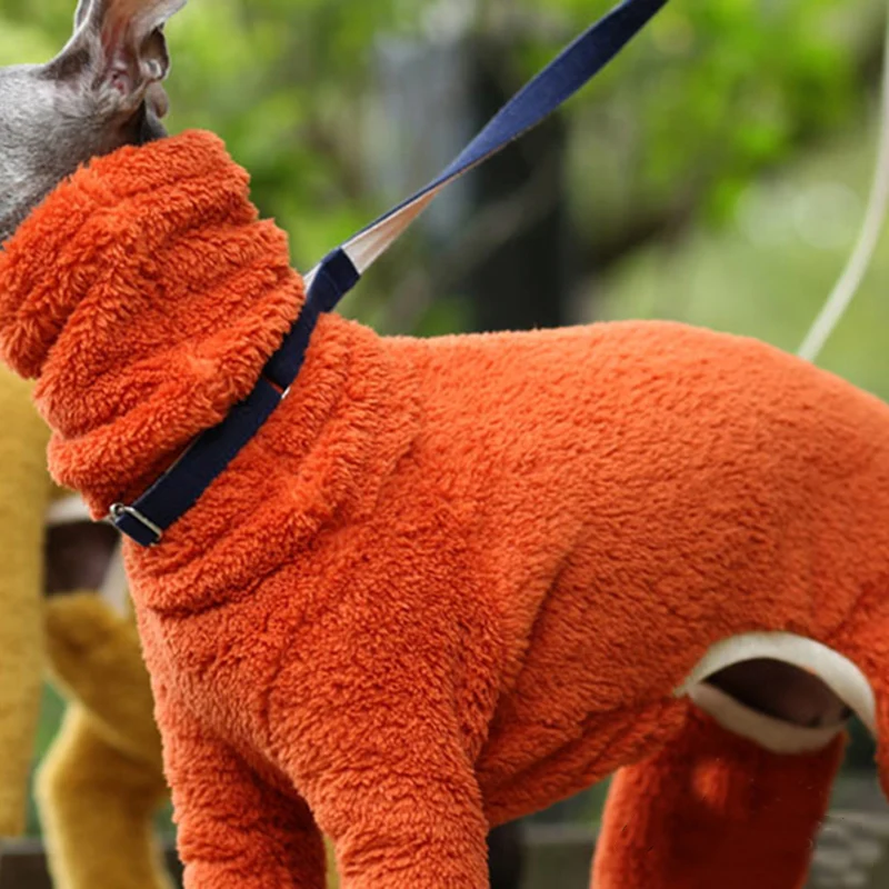 Комбинезон с высоким воротником для больших собак зимний теплый толстый