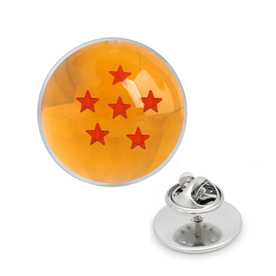 Dragon Ball Z Броши звезды манжета Серебряная стеклянная галстук клип мультфильм