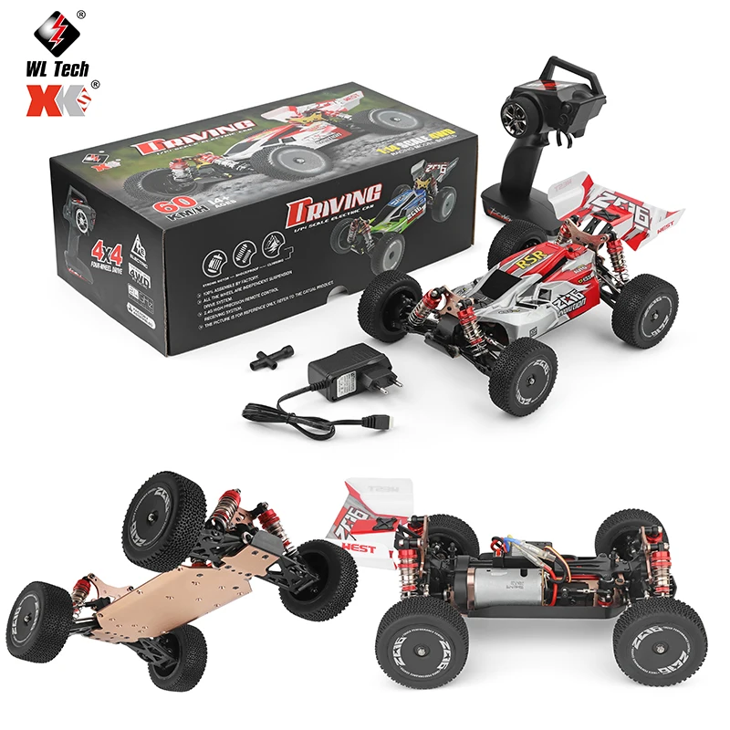 Wltoys 144001 1/14 4WD сплав 60 км/ч высокоскоростное радиоуправляемое Багги электрическая машинка игрушки 100 м Дистанционное управление автомобиль дизайн Дрифт автомобиль