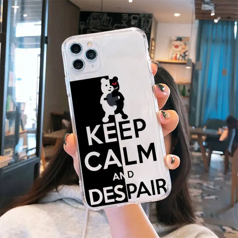 

Danganronpa Phone Case Transparent for iPhone 6 7 8 11 12 s mini pro X XS XR MAX Plus cover funda shell