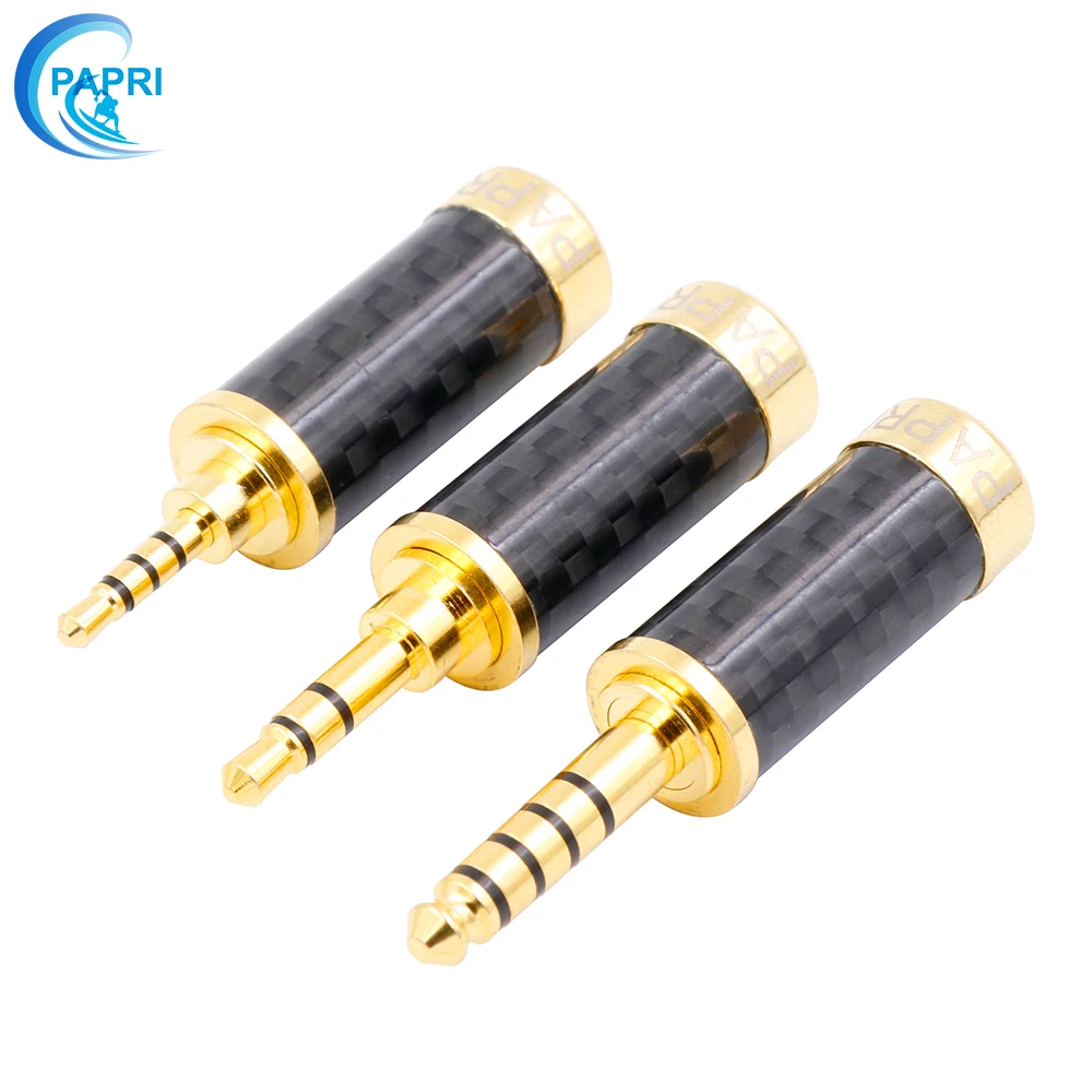 

PAPRI DIY штекеры 2,5 мм, 3,5 мм, 4,4 мм, ремонт HiFi, разъем для наушников, аудио, Чистая латунь, Позолоченный разъем для наушников