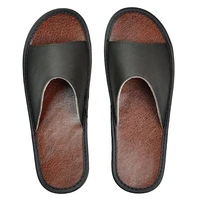 men women home slippers spring summer couple indoor non slip split leather fashion casual single house shoes soft soles