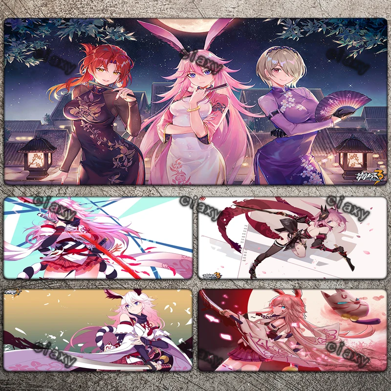 

3d Mouse Pad Pink Flower Hair Girl Anime Large Deskmat PC Gamer Cabinet Gamers Accessories Personalized Gaming Desk Mat Mousepad