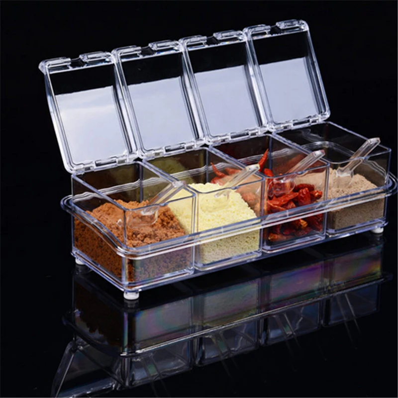 4 шт./компл. Горячая европейский вкус Набор банок для приправ кухонная коробочка