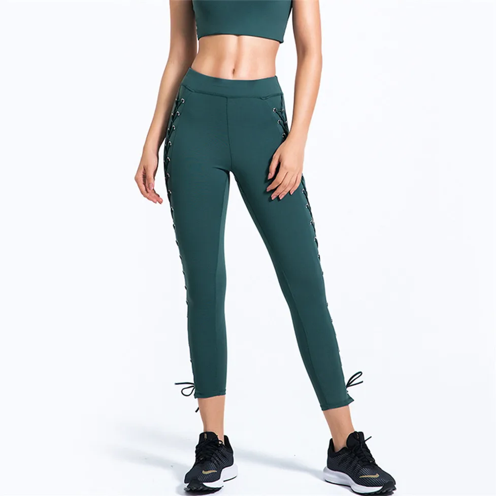 

Melody Sexy Bind Hollow-Out Yoga Suit For Female Sweatpants Gym Leggings Active Yoga Pants Bum Lift Control Pants Fitness Jogger