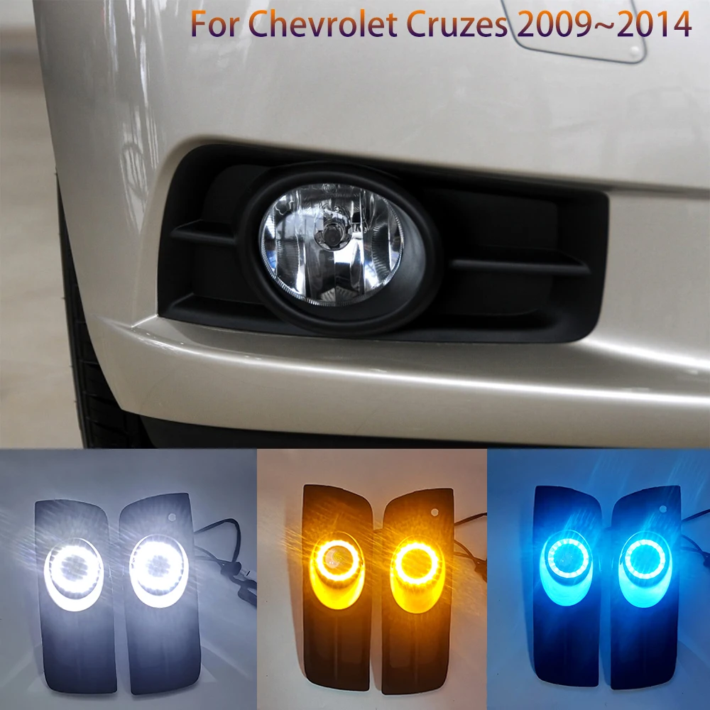 

2Pieces/lot Car LED Turn Signal Yellow Daytime Running Lights LED Fog Lamp Replace Fog Lamp Cover for Chevrolet Cruze 2009~2014