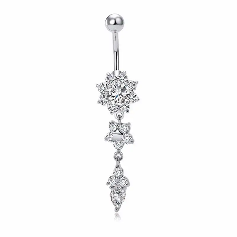 Fashion Allergy Free Belly Ring Navel Body Piercing Jewelry Medical Steel Dangle Button Accessories forWomen |