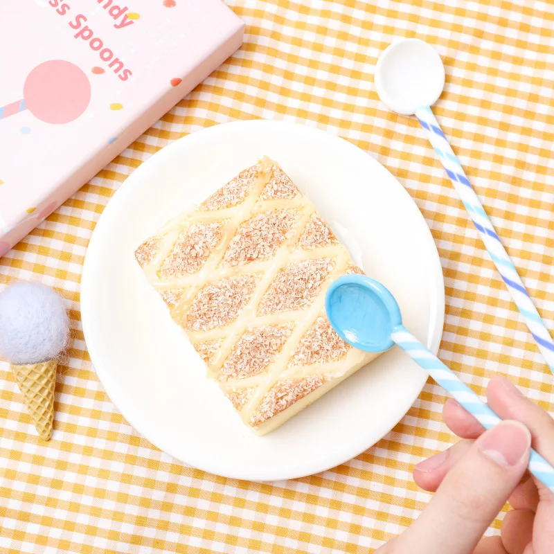 Стеклянная ложка разноцветная палочка для размешивания симпатичный креативный