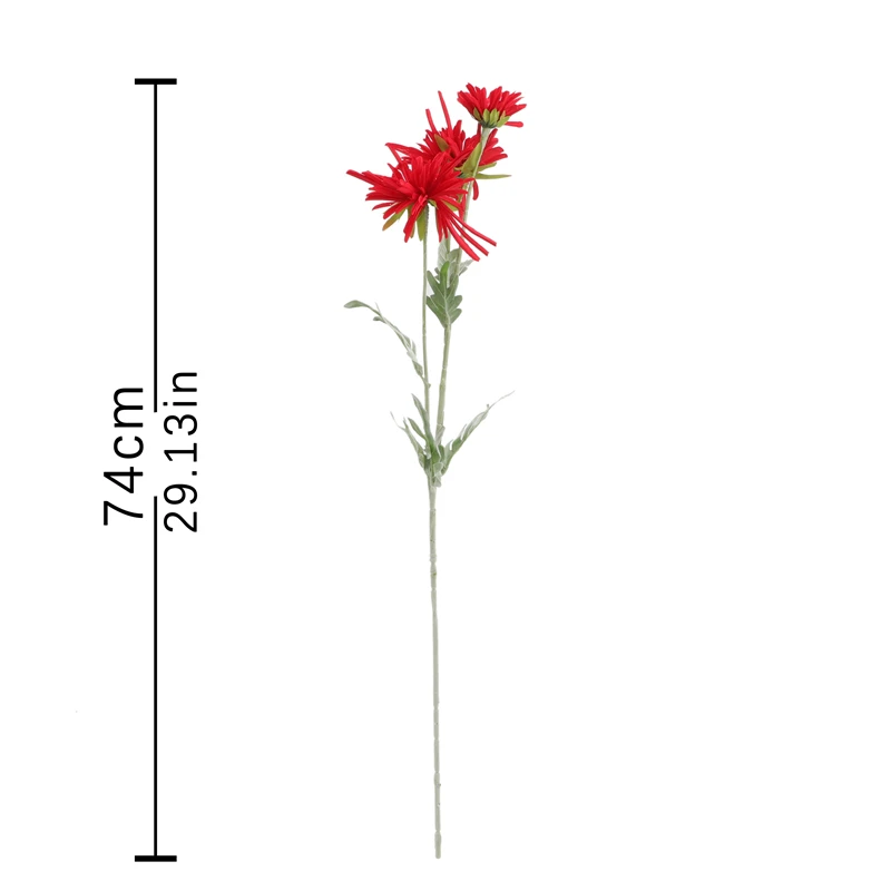Искусственный Шелковый цветок Флокированный крабтейл хризантема искусственная