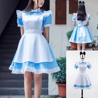 manual customization movie alice in wonderland alice classic light blue white maid dress lolita dress