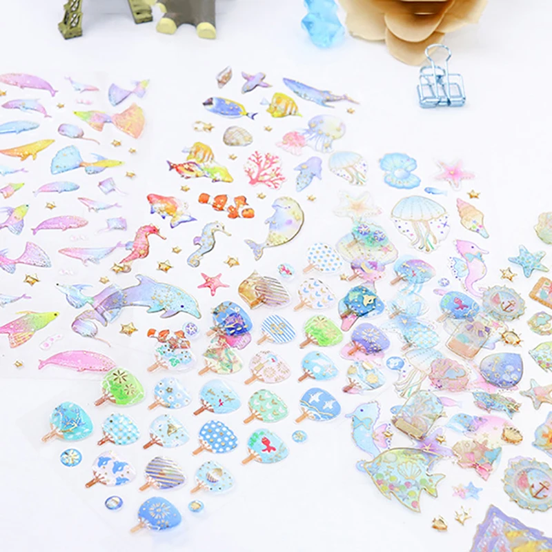 

Декоративные наклейки с планетами, кошками и драгоценными камнями, Стик для скрапбукинга, этикетка, дневник, альбом, канцелярские принадлеж...