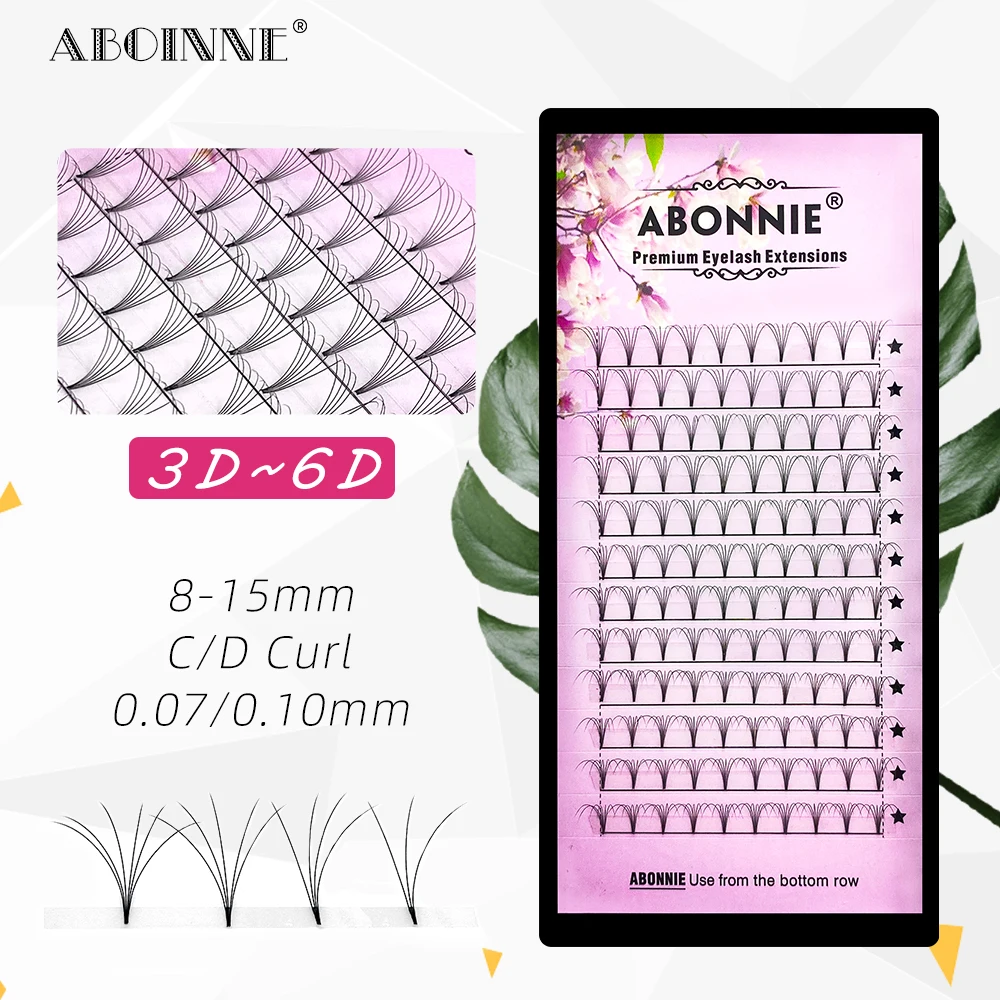 ABONNIE 3D 4D 5D 6D 10D Накладные ресницы с коротким стержнем готовые русские объемные