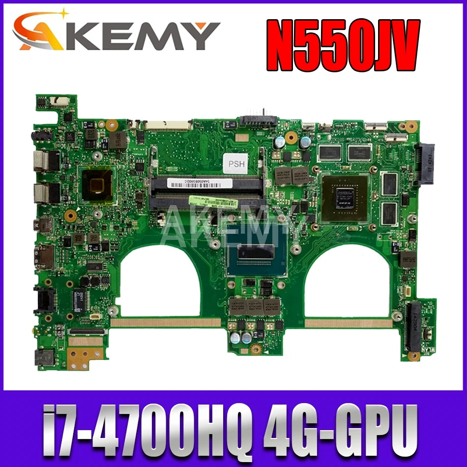 

N550JV For ASUS N550jv N550JK N550J N550JX Laptop Motherboard i7-4700HQ GTX750 4G-GPU Mainboard Test new motherboard
