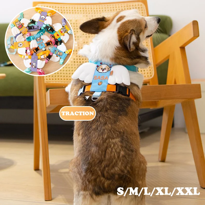 

Pet Cute Chest Harness Dog Rainbow Harness Comfortable Adjustable Small Medium Large Dog Outdoor Products Correa Perro