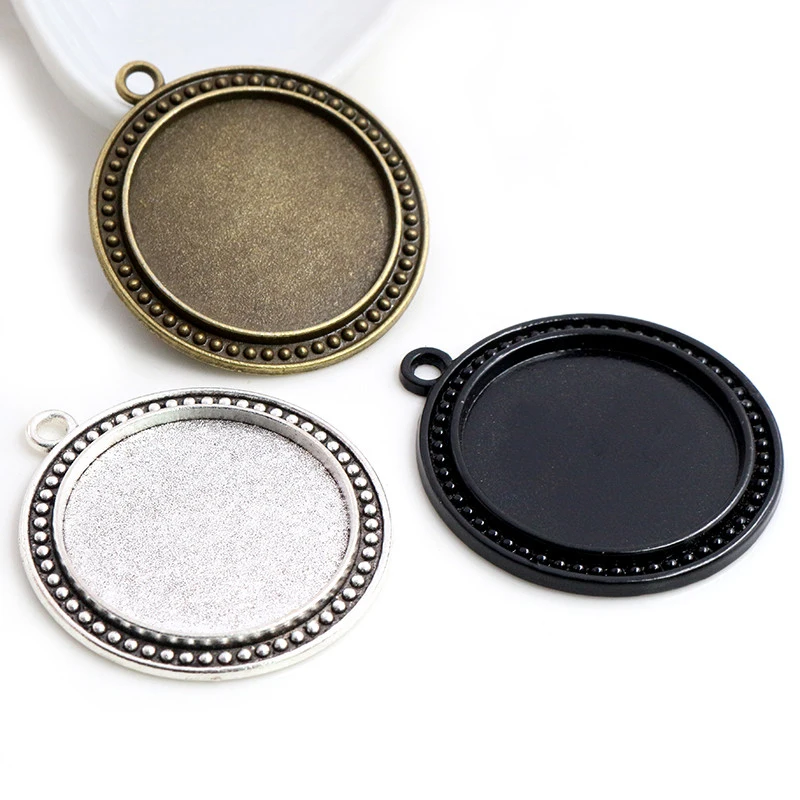 

5pcs/Lot 30mm Inner Size 3 Fashion Colors Plated Classic Style Cabochon Base Setting Charms Pendant Tray