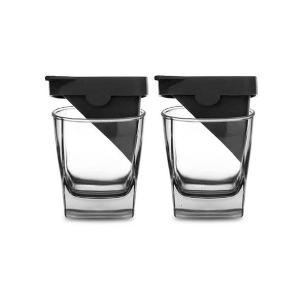 2 Pcs Transparent Квадратная Айсберг стакан для виски с силикагелем ледяная форма шаблон ледяной торт плесень пленка Verre виски Steining вино чашка XO водка стекло - Цвет: 2 Pcs Transparent