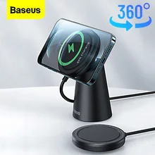 Baseus 15W Magnetic Wireless Charger Stand For iPhone 13 Pro Max Wireless Charging Phone Holder Detachable Desktop Phone Stand