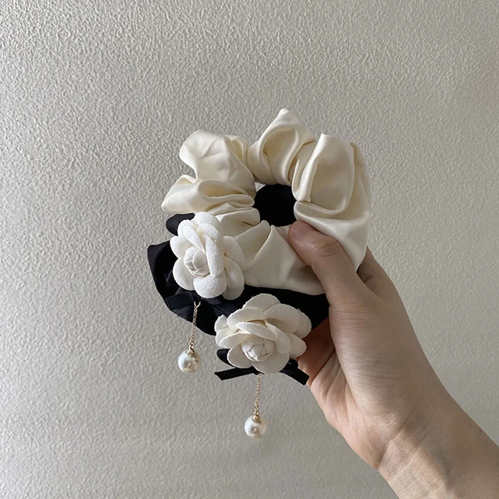 

Elastic Hair Rubber Bands Soft Hair Tie Rope Scrunchies Flower Large Intestine Hair Ring Ponytail Holder Hair Accessories