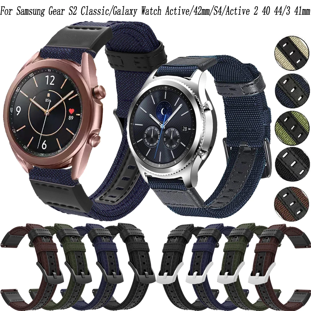 

Ремешок нейлоновый для Samsung Gear S2 Classic, сменный Браслет для galaxy watch active 2 40 мм 44 мм 42 3 41 мм, 20 мм