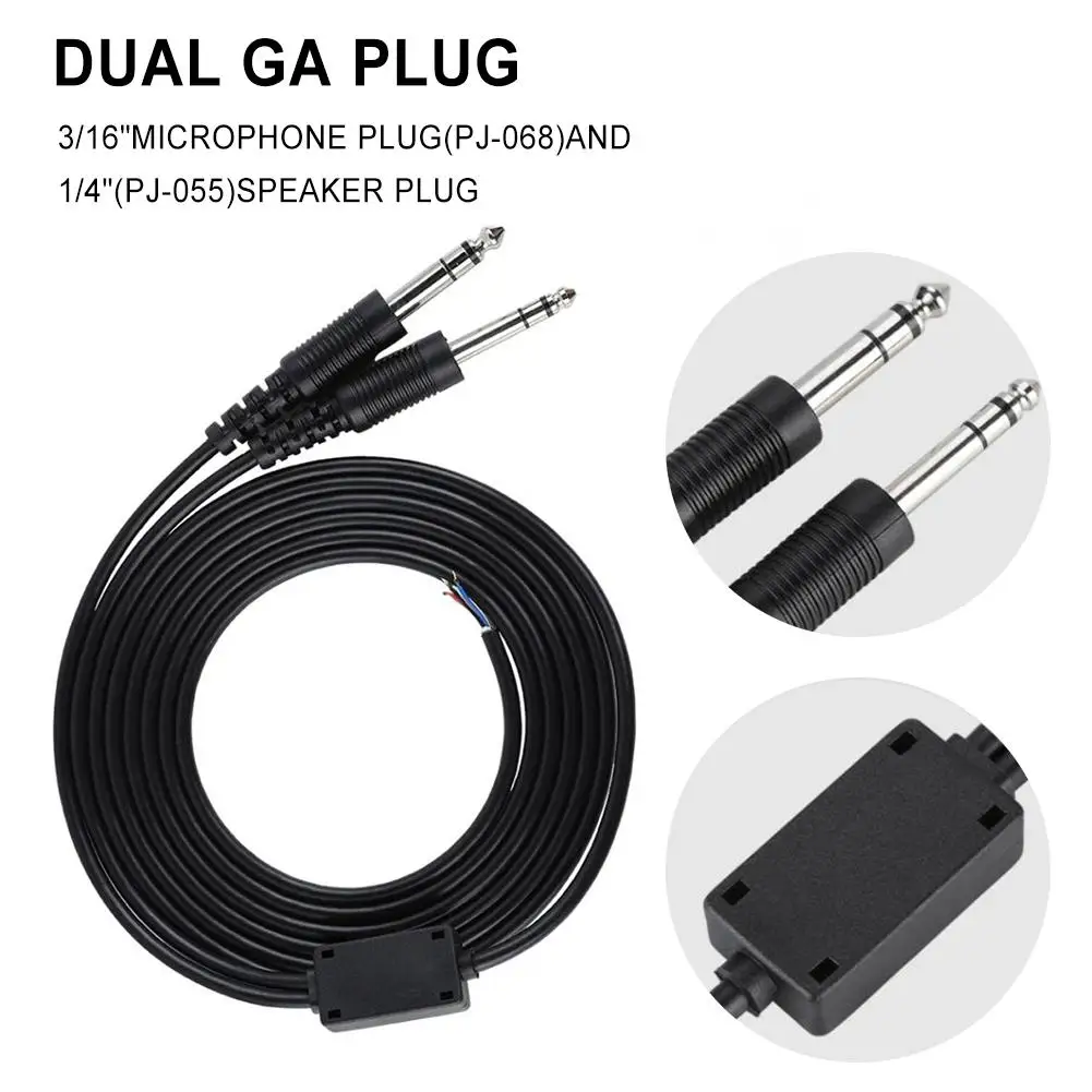 2 м DIY авиационный Сменный кабель для авиационных наушников гарнитура с двойным