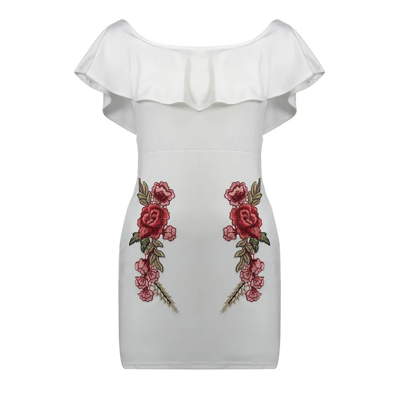 Летнее милое мини платье с вышитыми бабочками открытой спиной воротником