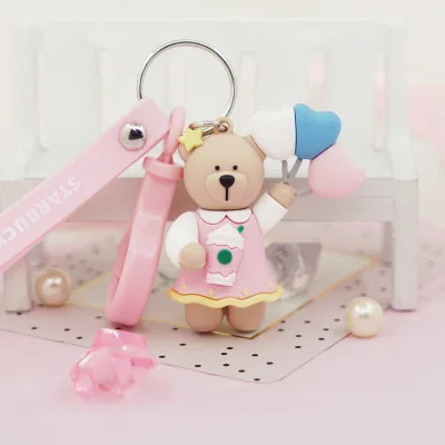 36 Новые рисунки из мультфильма ПВХ медведь брелок ледяные Медведи Милый Забавный Рождественский медведь кулон брелок пара Llaveros Porte Clefs ювелирные изделия подарок - Цвет: 36