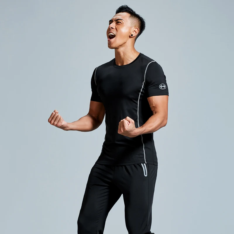 Фитнес-костюм мужской спортивный костюм Быстросохнущий трико тренировочный для